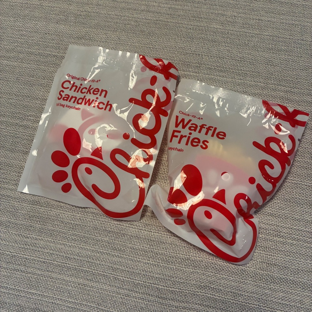 Chick-fil-A Keychain Set Chicken Sandwich and Waffle Fries Collectible